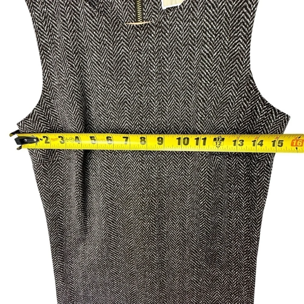 Michael Kors Sleeveless Blouse Top Womens Small Brown Zip Dress Shirt Scales